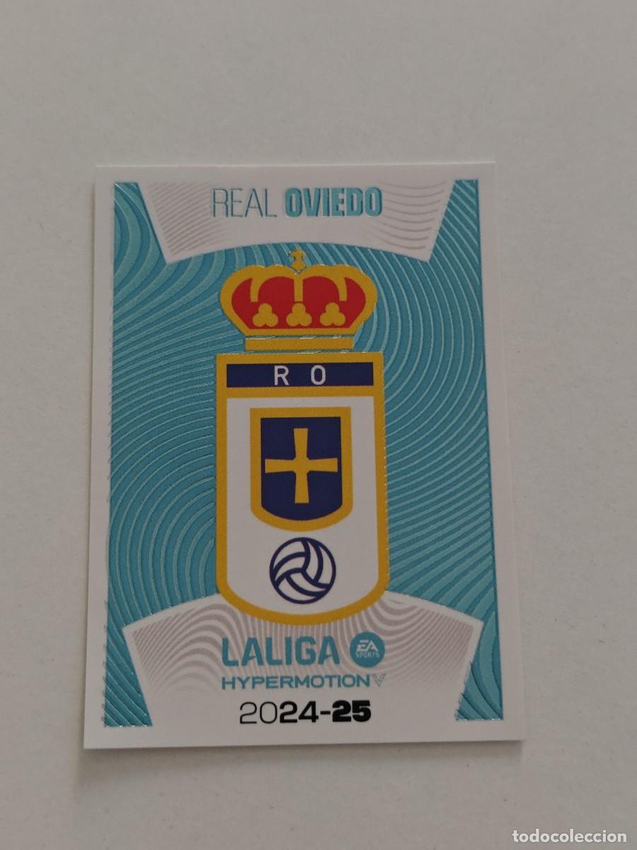 Cromos de f&uacute;tbol: 18 Escudo Real Oviedo, Segunda Divisi&oacute;n Hypermotion, Panini Ediciones Liga Este 2024 2025 24 25