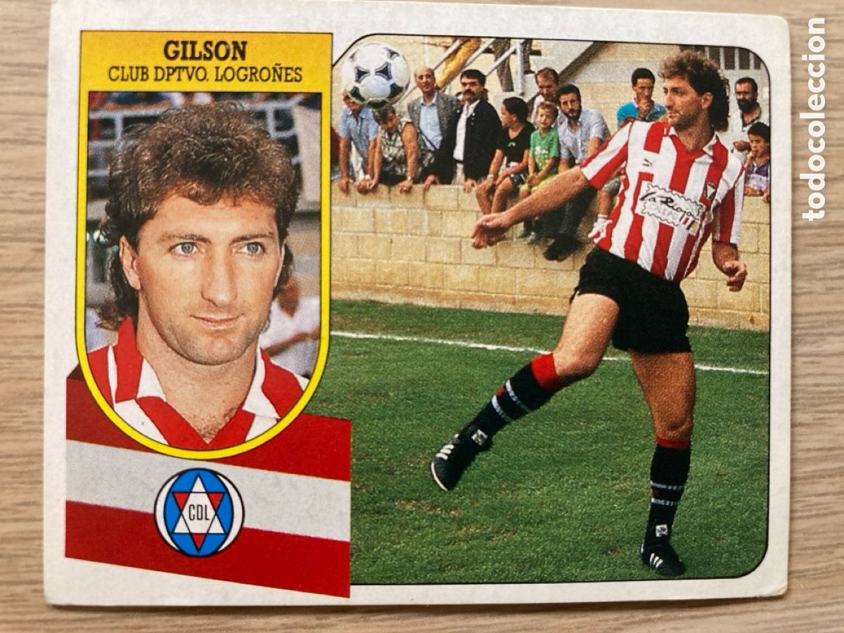 Football Stickers: GILSON LOGRO&Ntilde;&Eacute;S BAJA LIGA ESTE 1991/92 91 92 NUNCA PEGADO SIN PEGAR