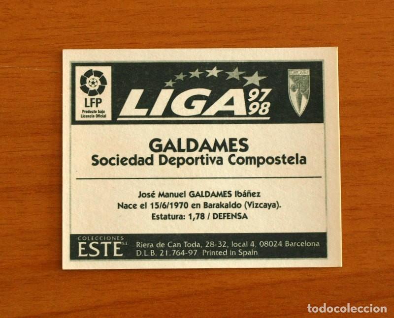 Cromos de F&uacute;tbol: Compostela - Galdames - BAJA - Ediciones Este Liga 1997-1998, 97-98 - nunca pegado