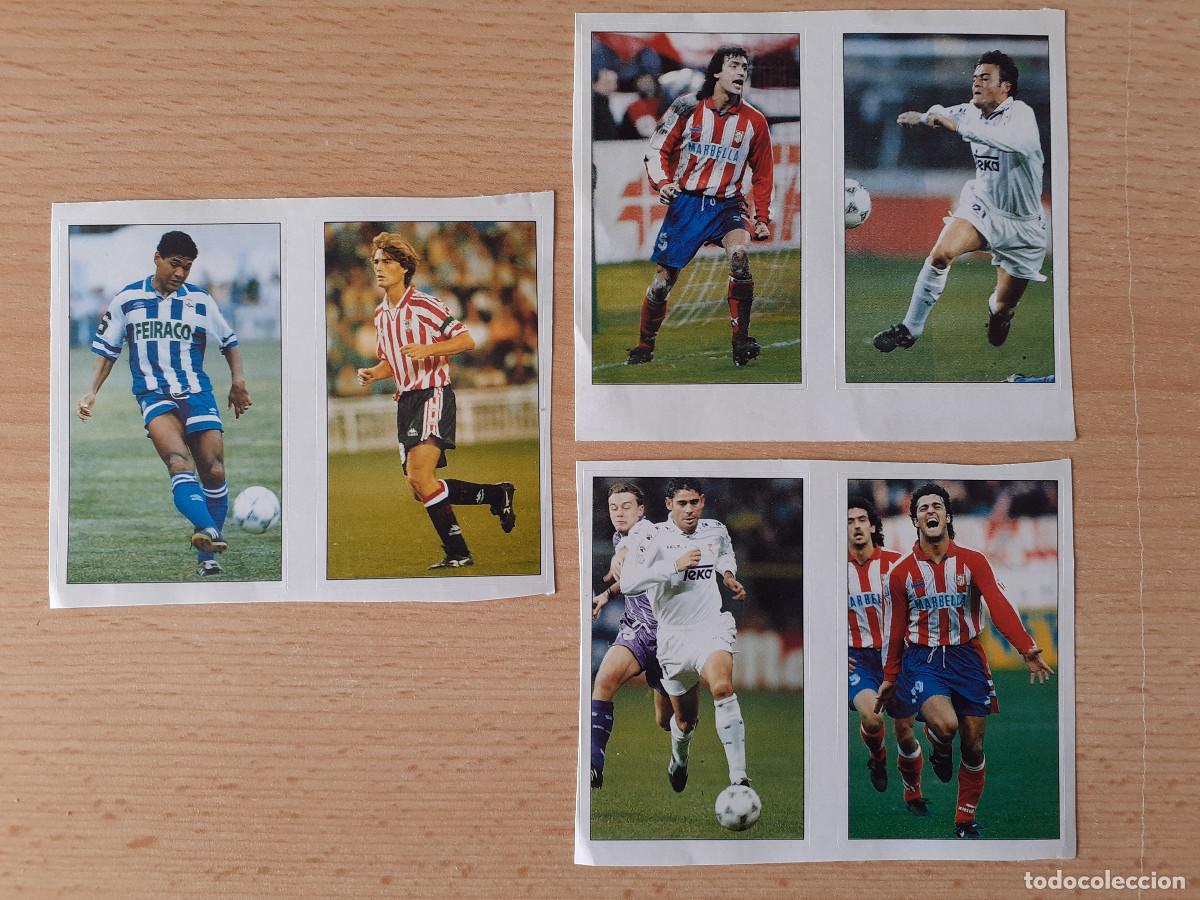 Cromos de F&uacute;tbol: Lote de 6 cromos adhesivos de f&uacute;tbol marca desconocida Luis Enrique Kiko Hierro Donato Julen L&oacute;pez