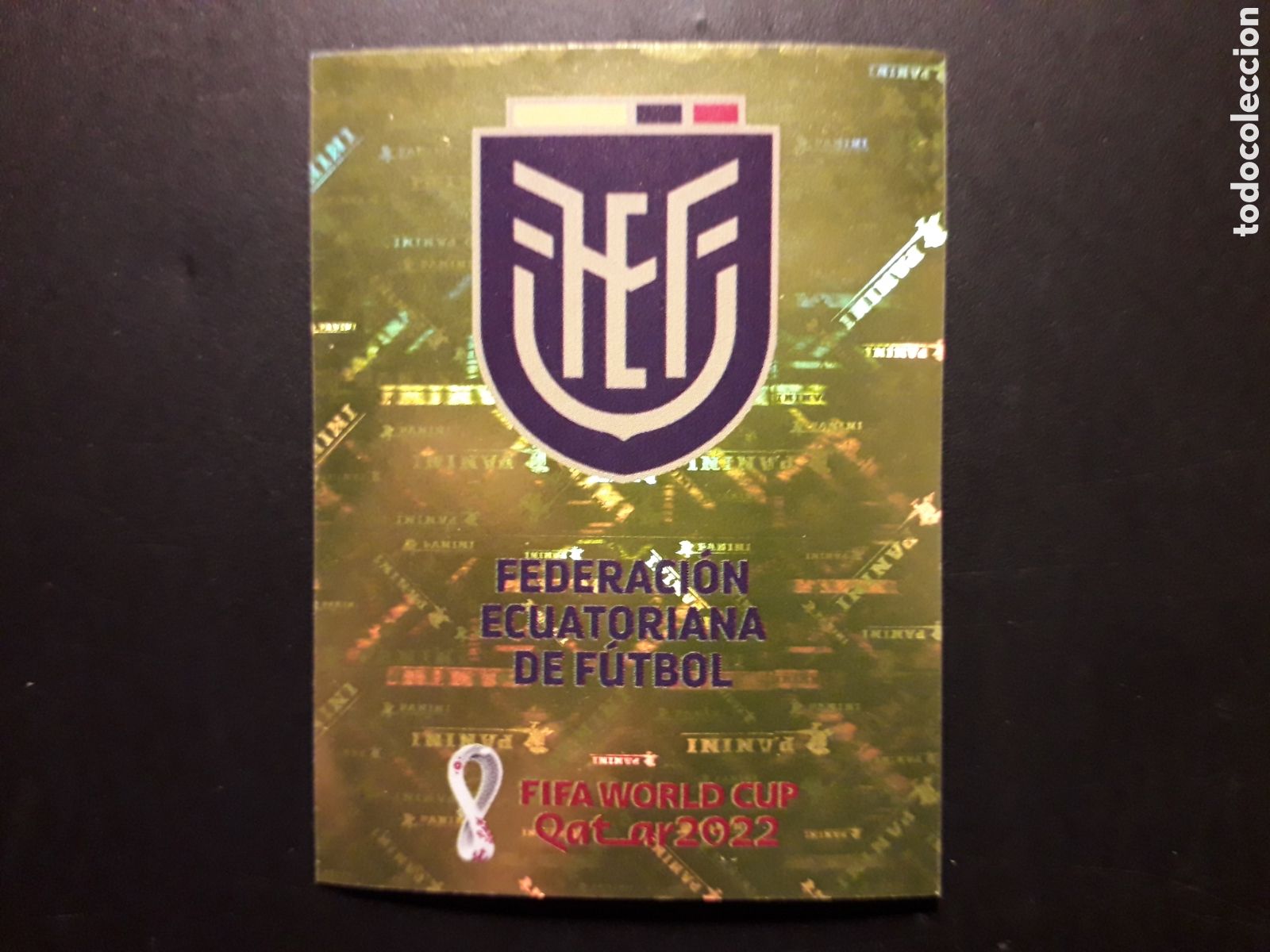 Cromos de F&uacute;tbol: ESCUDO ECUADOR N&deg; 2 COPA MUNDIAL DE F&Uacute;TBOL QATAR 2022 22 PANINI SIN PEGAR PEDIDO M&Iacute;NIMO 3&euro;