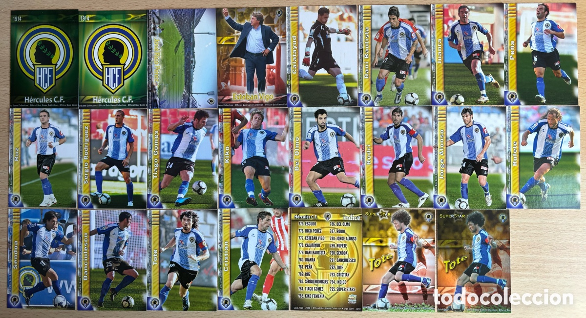 Cromos de F&uacute;tbol: 23 cromos H&eacute;rcules de Alicante Mundicromo 2010 Segunda Divisi&oacute;n completo nuevos