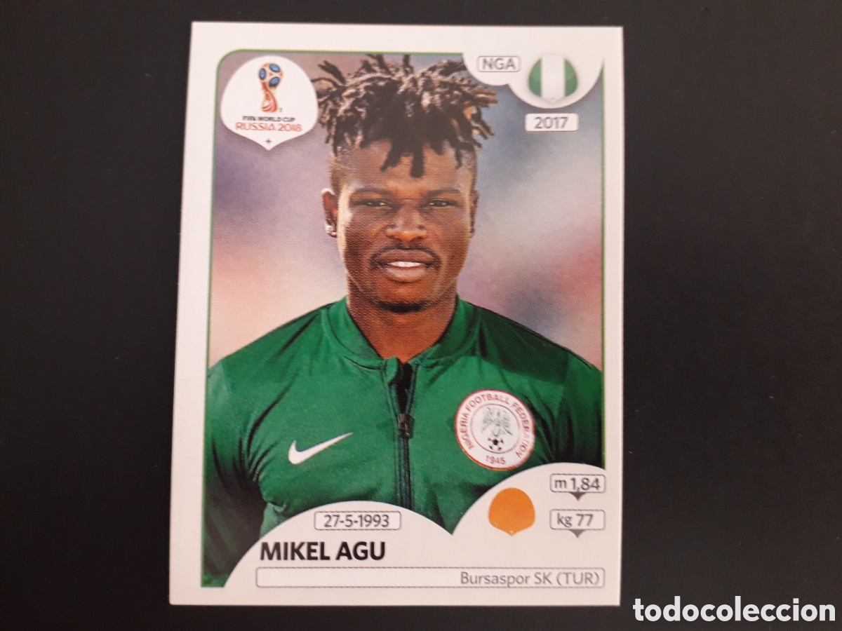 Cromos de F&uacute;tbol: MIKEL AGU NIGERIA MUNDIAL F&Uacute;TBOL RUSIA RUSSIA 2018 N&deg; 345 PANINI SIN PEGAR PEDIDO M&Iacute;NIMO 3&euro;