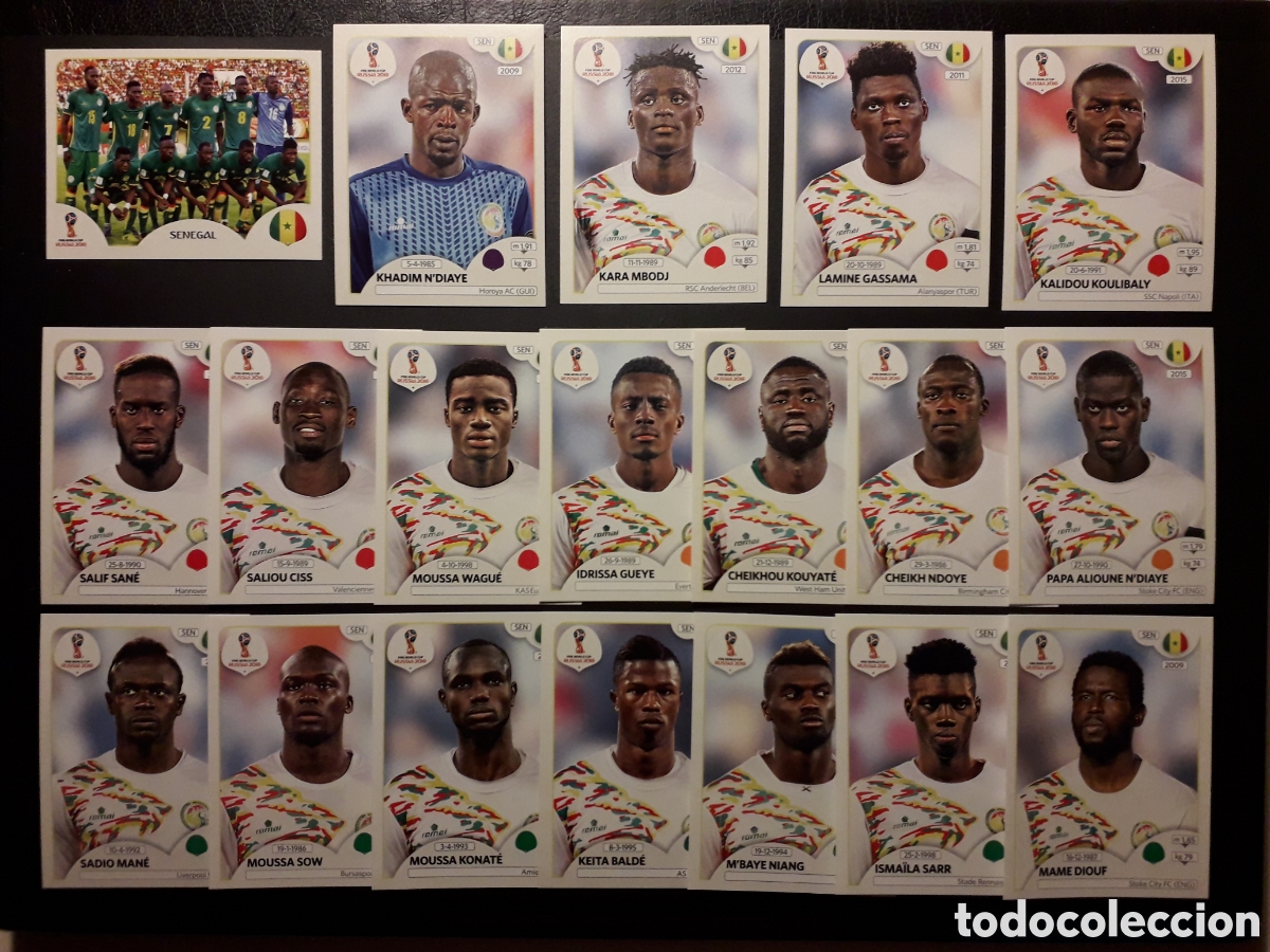 Cromos de Futebol: 19 CROMOS SENEGAL MUNDIAL F&Uacute;TBOL RUSIA RUSSIA 2018 PANINI SIN PEGAR PEDIDO M&Iacute;NIMO 3&euro;. LEER
