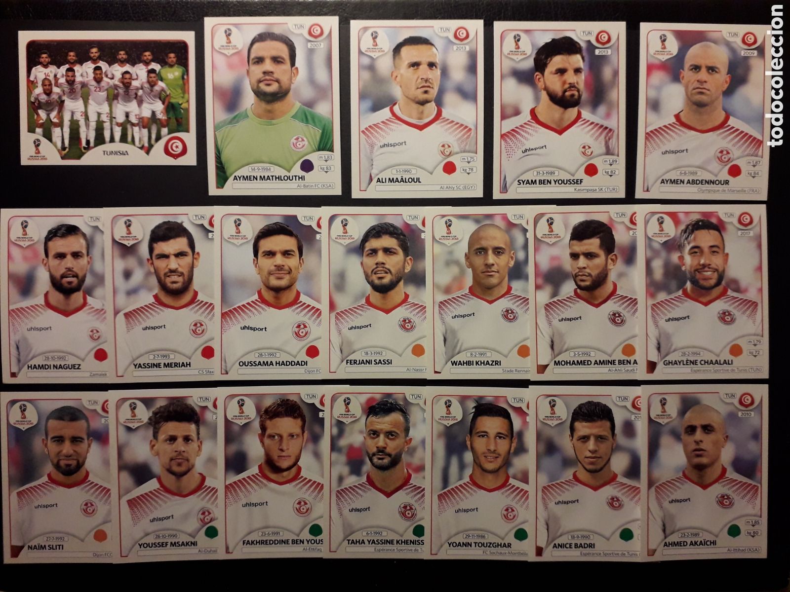 Figurine di Calcio: 19 CROMOS T&Uacute;NEZ MUNDIAL F&Uacute;TBOL RUSIA RUSSIA 2018 PANINI SIN PEGAR PEDIDO M&Iacute;NIMO 3&euro;. LEER