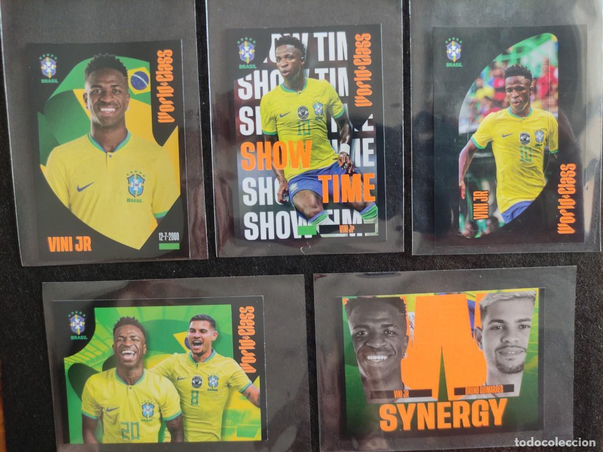 Cromos de F&uacute;tbol: Lote 5 cromos VINI JR WORLD CLASS PANINI 2024 NUEVOS DE SOBRE. SIN PEGAR