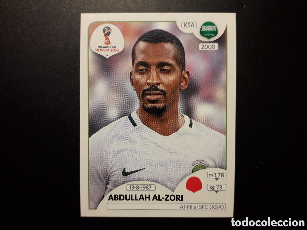 Cromos de Futebol: AL ZORI ARABIA SAUD&Iacute; MUNDIAL F&Uacute;TBOL RUSIA RUSSIA 2018 N&deg; 56 PANINI SIN PEGAR PEDIDO M&Iacute;NIMO 3&euro;.