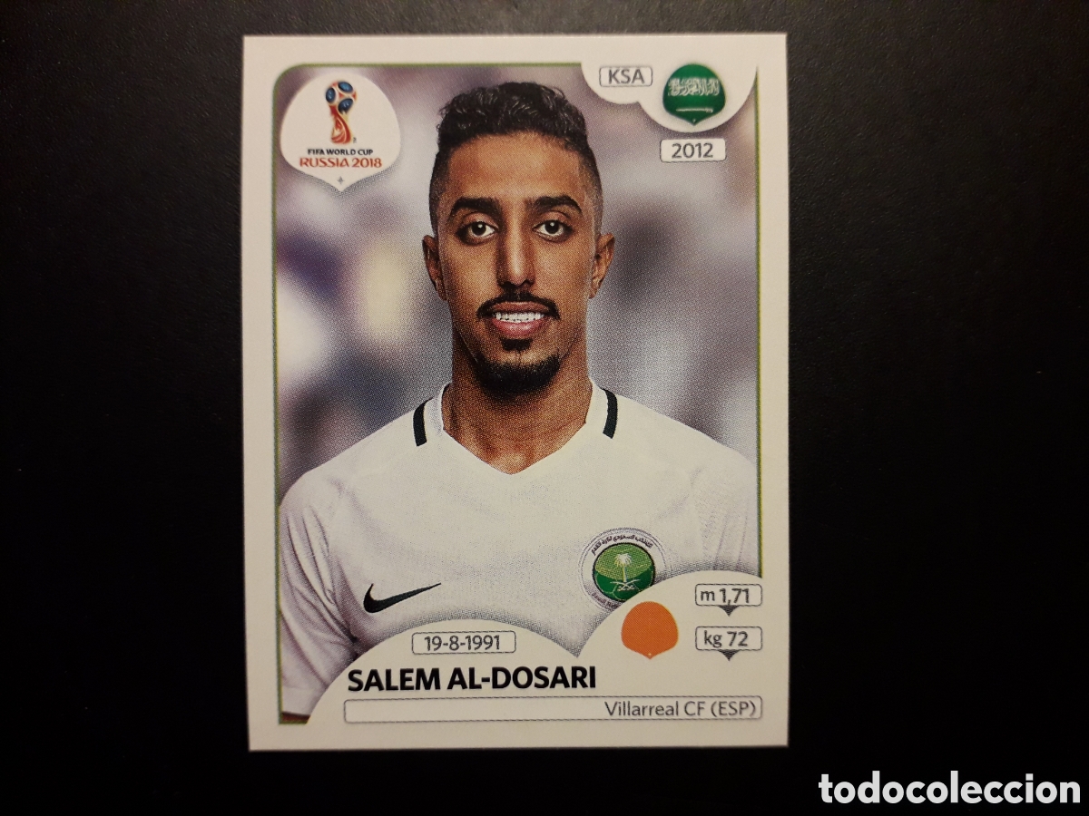 Cromos de F&uacute;tbol: AL DOSARI ARABIA SAUD&Iacute; MUNDIAL F&Uacute;TBOL RUSIA RUSSIA 2018 N&deg; 67 PANINI SIN PEGAR PEDIDO M&Iacute;NIMO 3&euro;