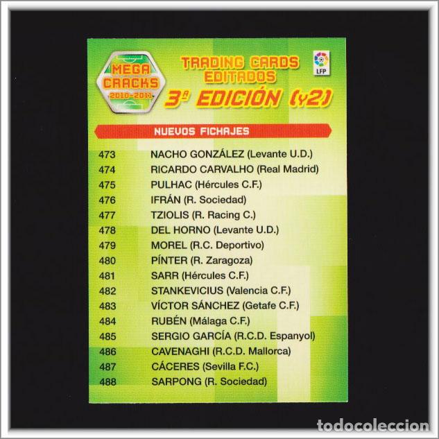 Cartes &agrave; collectionner de Football: MEGACRACKS 2010 2011 10 11 PANINI INDICE 3&ordf; EDICI&Oacute;N 2 COLECCI&Oacute;N NUEVOS FICHAJES MEGA CRACKS MGK 3