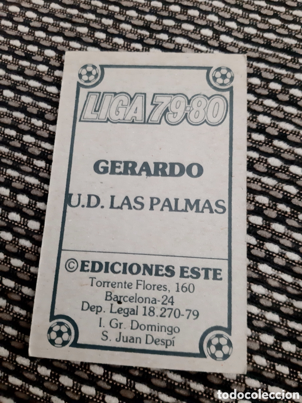 Cromos de f&uacute;tbol: SIN PEGAR.. GERARDO.. LAS PALMAS.. ESTE 79 80 - Foto 2