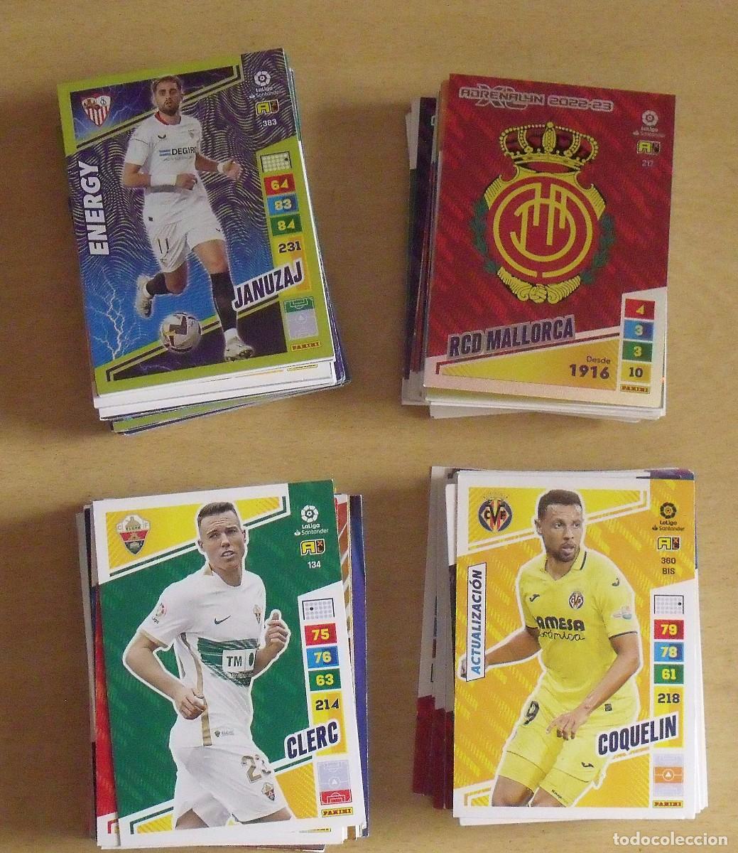 Cromos de f&uacute;tbol: Adrenalyn. Panini. Liga 2022-23. Lote 194 cromos. 9x6,5 cm. F&uacute;tbol. Algunos repetidos.