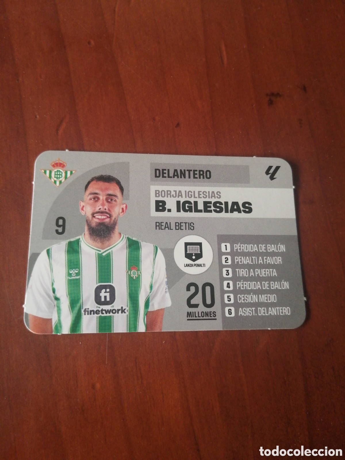 Cartes &agrave; collectionner de Football: EL JUEGO DE LA LIGA BORR&Aacute;S 2023 2024 23 24 CROMO FICHA REAL BETIS B IGLESIAS
