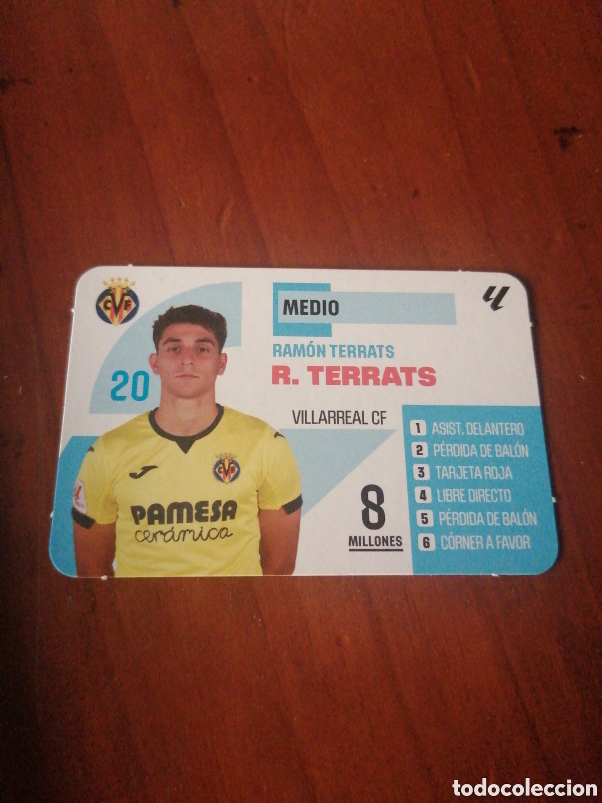 Cromos de F&uacute;tbol: EL JUEGO DE LA LIGA BORR&Aacute;S 2023 2024 23 24 CROMO FICHA VILLAREAL CF R. TERRATS