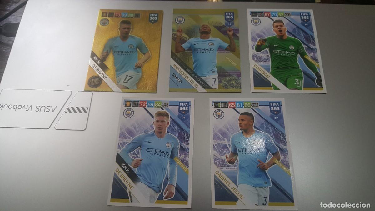Cartes &agrave; collectionner de Football: LOTE PANINI ADRENALYN XL FIFA 365 2019 5 CROMOS DEL MANCHESTER CITY N&ordm; 16, 23, 27, 14, LIMITED