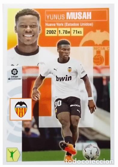 Figurine di Calcio: YUNUS MUSAH N&ordm; 18 BIS ROOKIE COLOCA VALENCIA LIGA ESTE 2020 2021 20 21 ALBUM FUTBOL PANINI