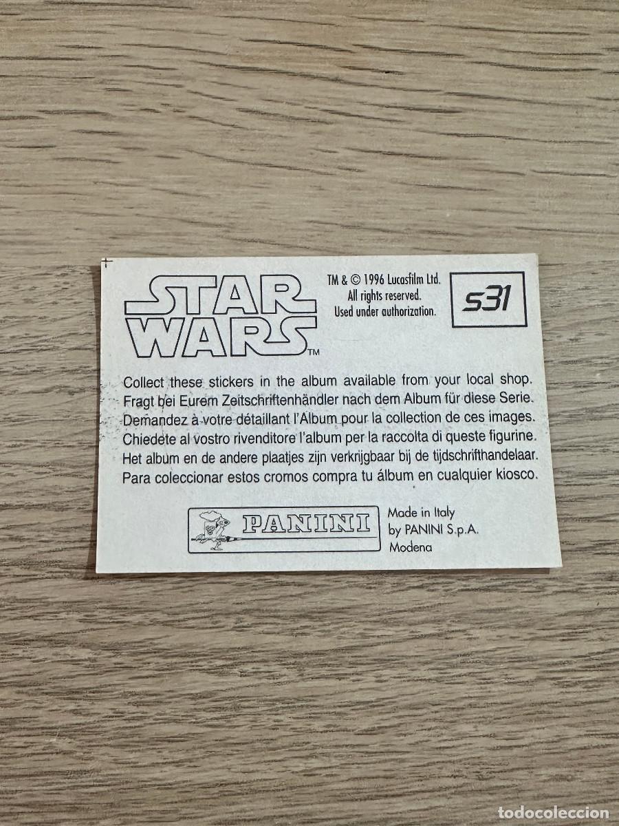 Cromos de F&uacute;tbol: N&ordm; s31 CROMO STAR WARS 1996 SIN PEGAR DEL ALBUM STAR WARS DE PANINI