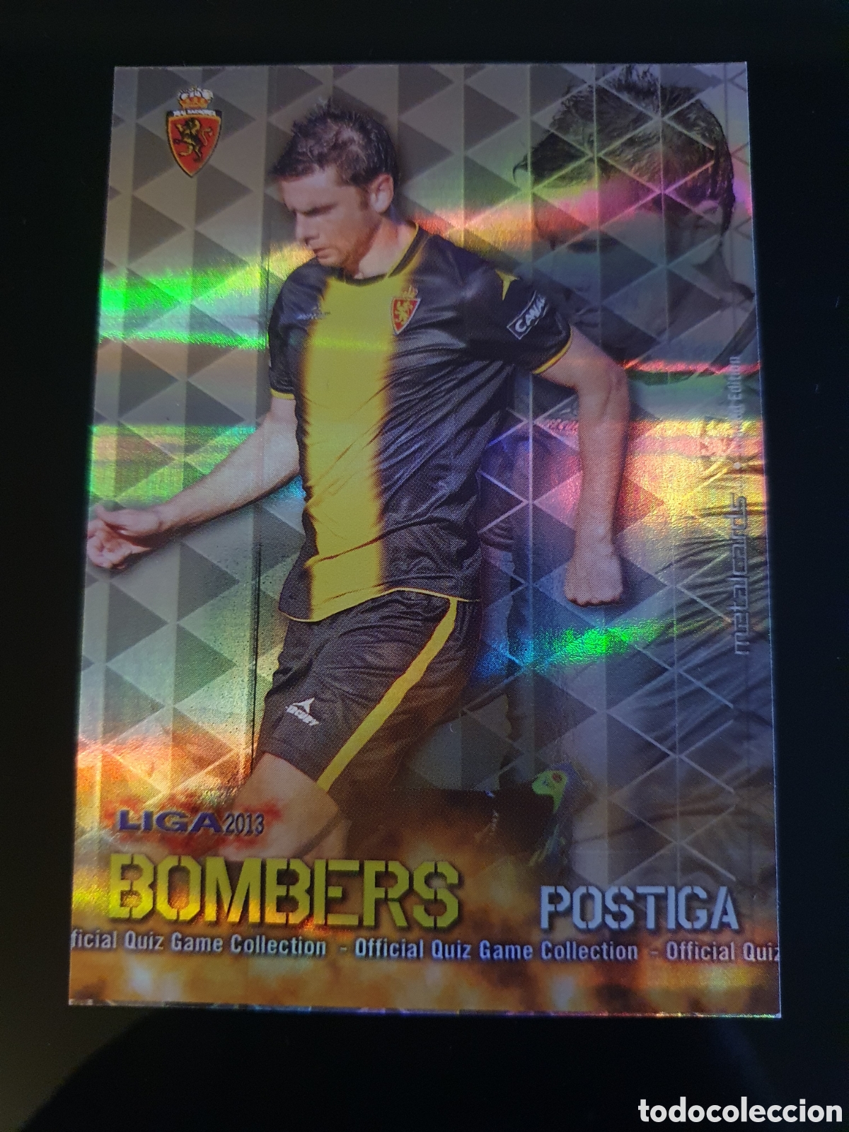 Cromos de F&uacute;tbol: POSTIGA ZARAGOZA MUNDICROMO 2012 2013 BOMBERS RAYAS PUNTAS CUADRADAS