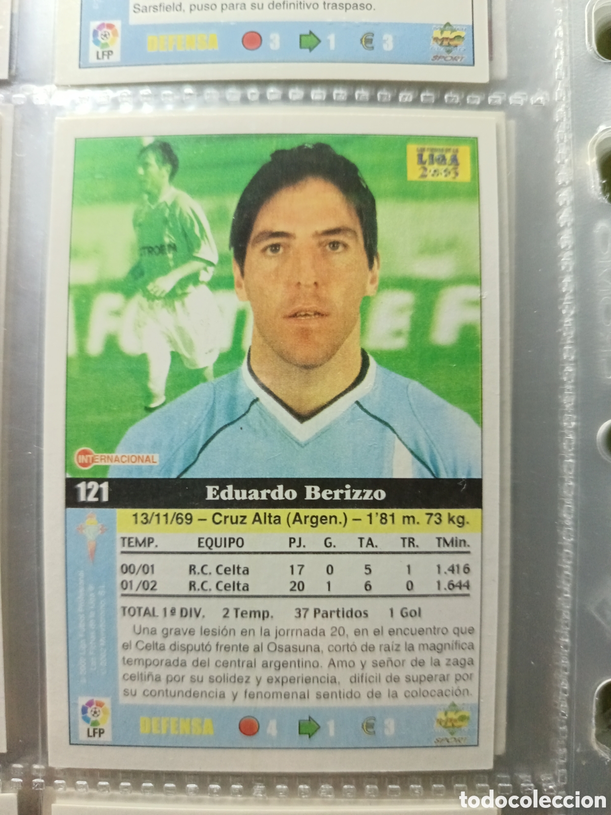 Cromos de f&uacute;tbol: 121 Berizzo Mundicromo 2002/2003 - Foto 1