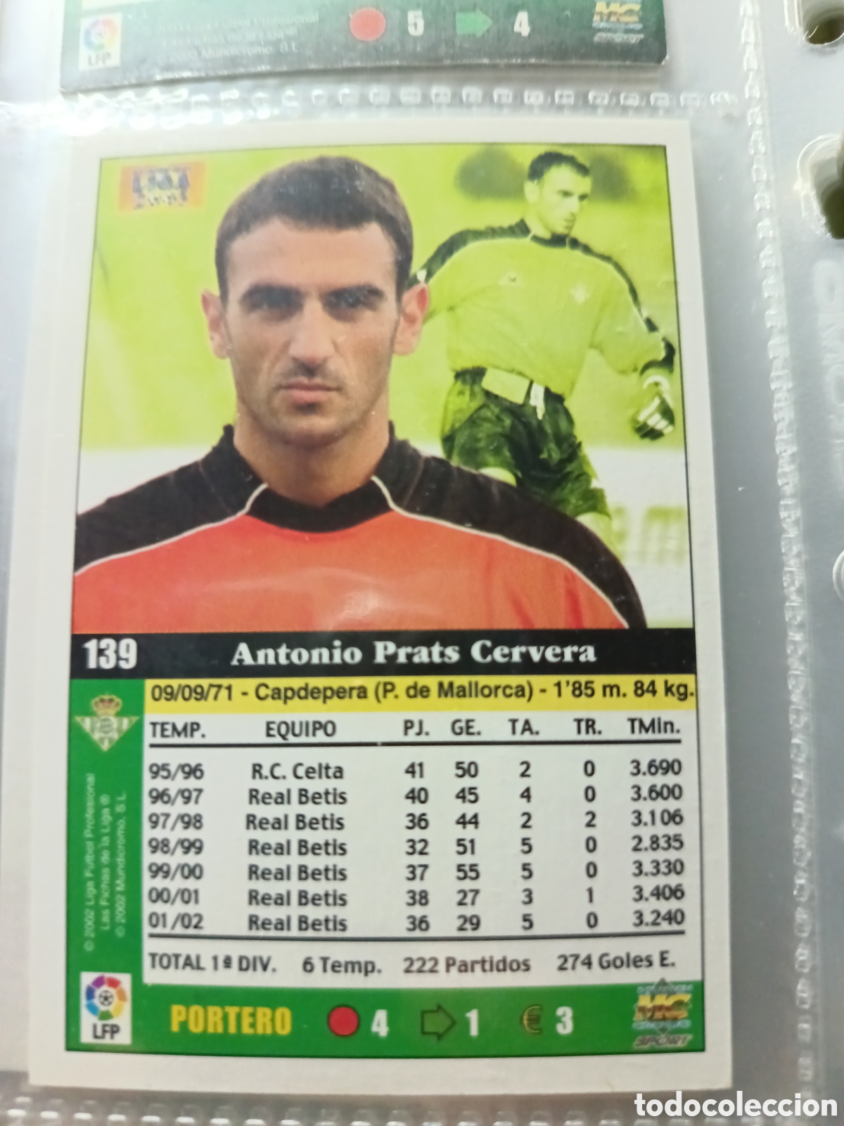 Cromos de f&uacute;tbol: 139 Prats Mundicromo 2002/2003 - Foto 1