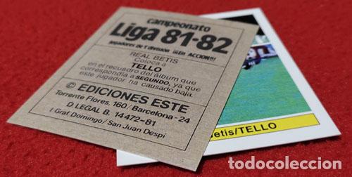 Cromos de f&uacute;tbol: Tello Real Betis custom 81-82 inedito