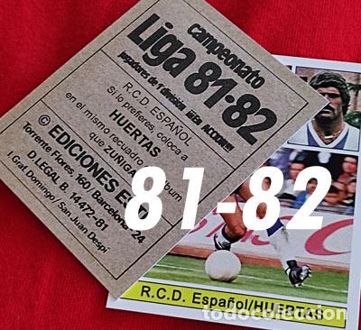 Cromos de f&uacute;tbol: Huertas R.C.D. Espa&ntilde;ol custom 81-82