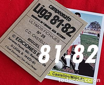 Cromos de f&uacute;tbol: Miguel C.D. Castellon fichaje 25 custom 81-82