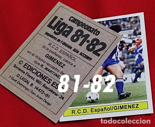 Cromos de f&uacute;tbol: Gimenez R.C.D. Espa&ntilde;ol custom 81-82 version 2 inedito
