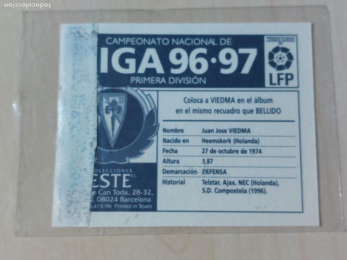 Cromos de f&uacute;tbol: COMPLETA TU ALBUM ESTE 96 97 VIEDMA - COLOCA - VENTANILLA - Foto 2