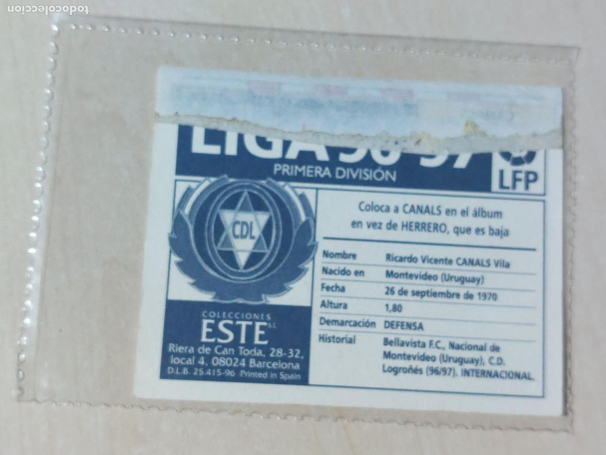 Cromos de f&uacute;tbol: COMPLETA TU ALBUM ESTE 96 97 CANALS - COLOCA - VENTANILLA - Foto 2