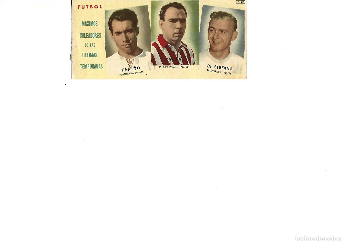 Cromos de f&uacute;tbol: CROMO BATANGA MAXIMOS GOLEADORES DE LAS ULTIMAS TEMPORADAS 1950-51-52