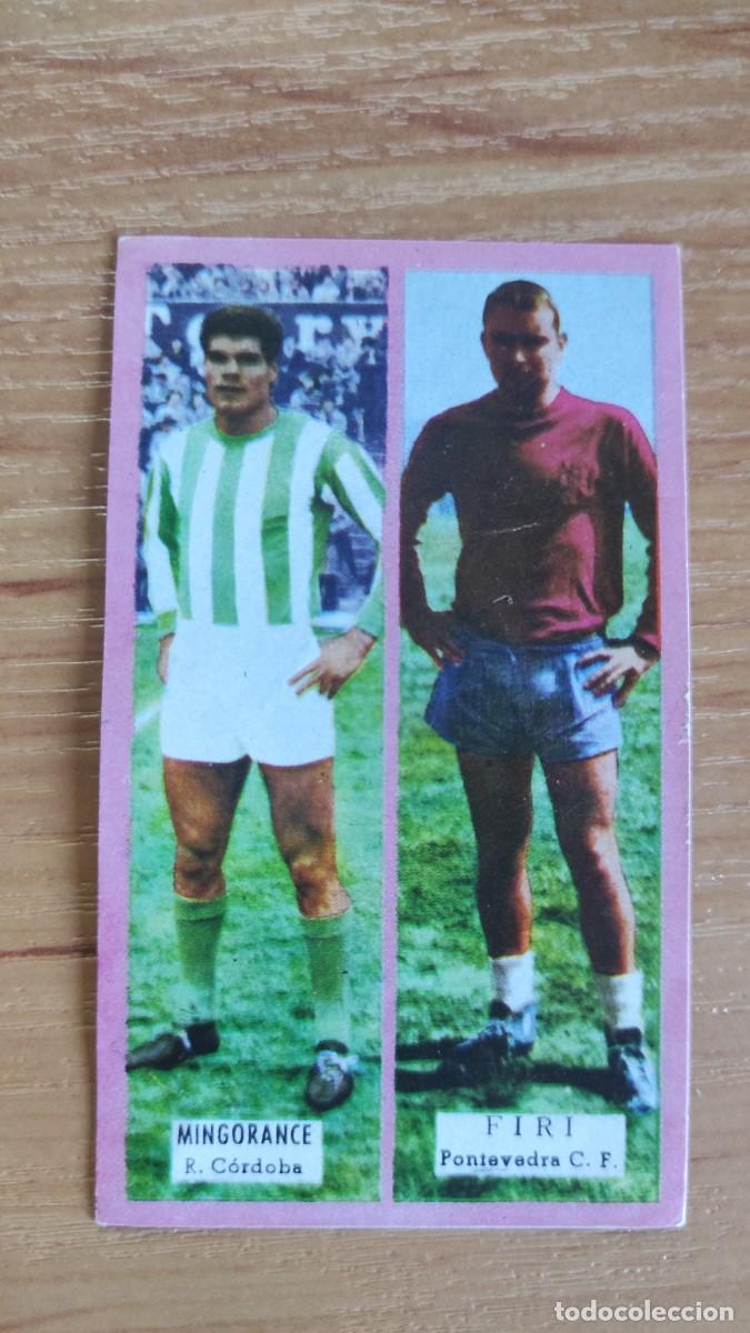 Cromos de F&uacute;tbol: Triunfo, rivales del f&uacute;tbol 1963/1964 Mingorance (C&oacute;rdoba) Firi ( Pontevedra)