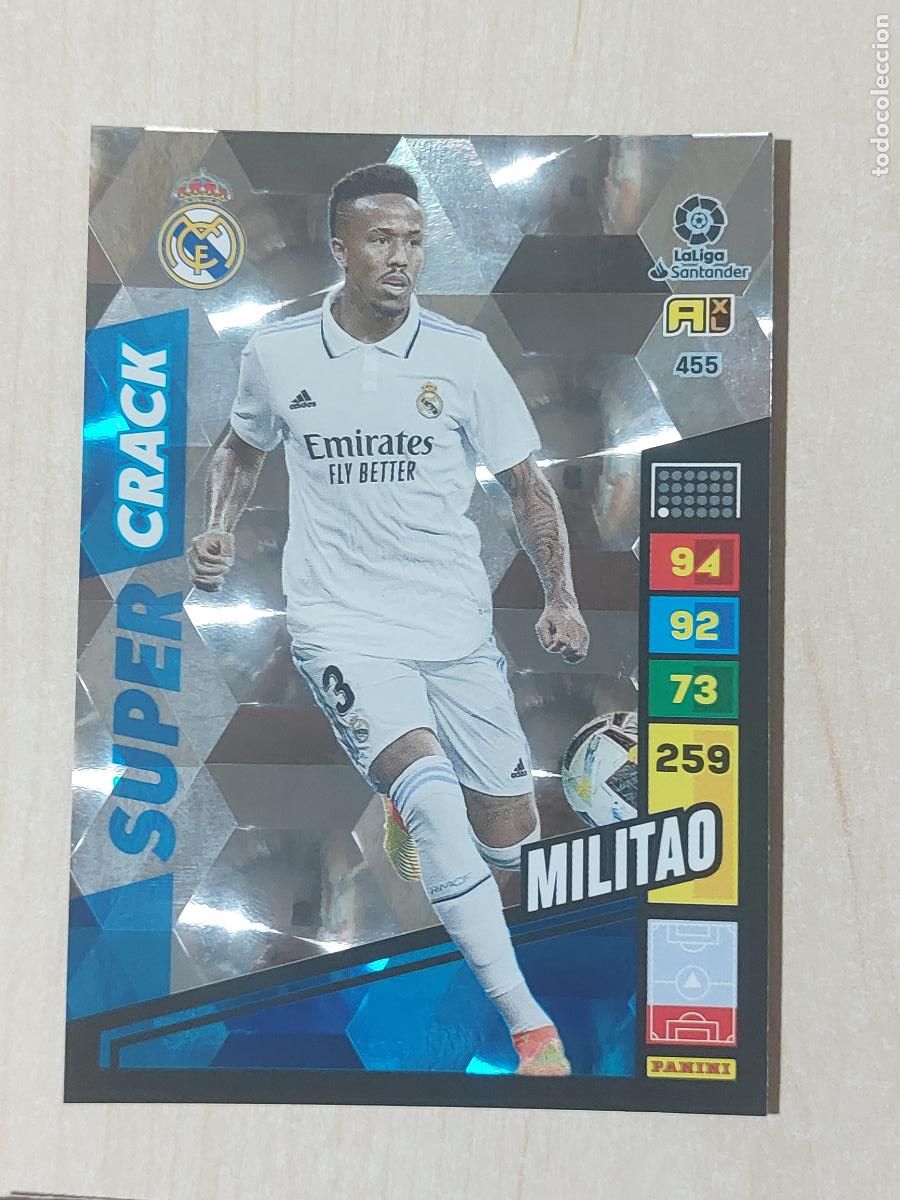 Cromos de F&uacute;tbol: FICHA N&ordm; 455 MILITAO - ADRENALYN 22 23 - PANINI 2022 - 23 - CROMO - SUPER CRACK