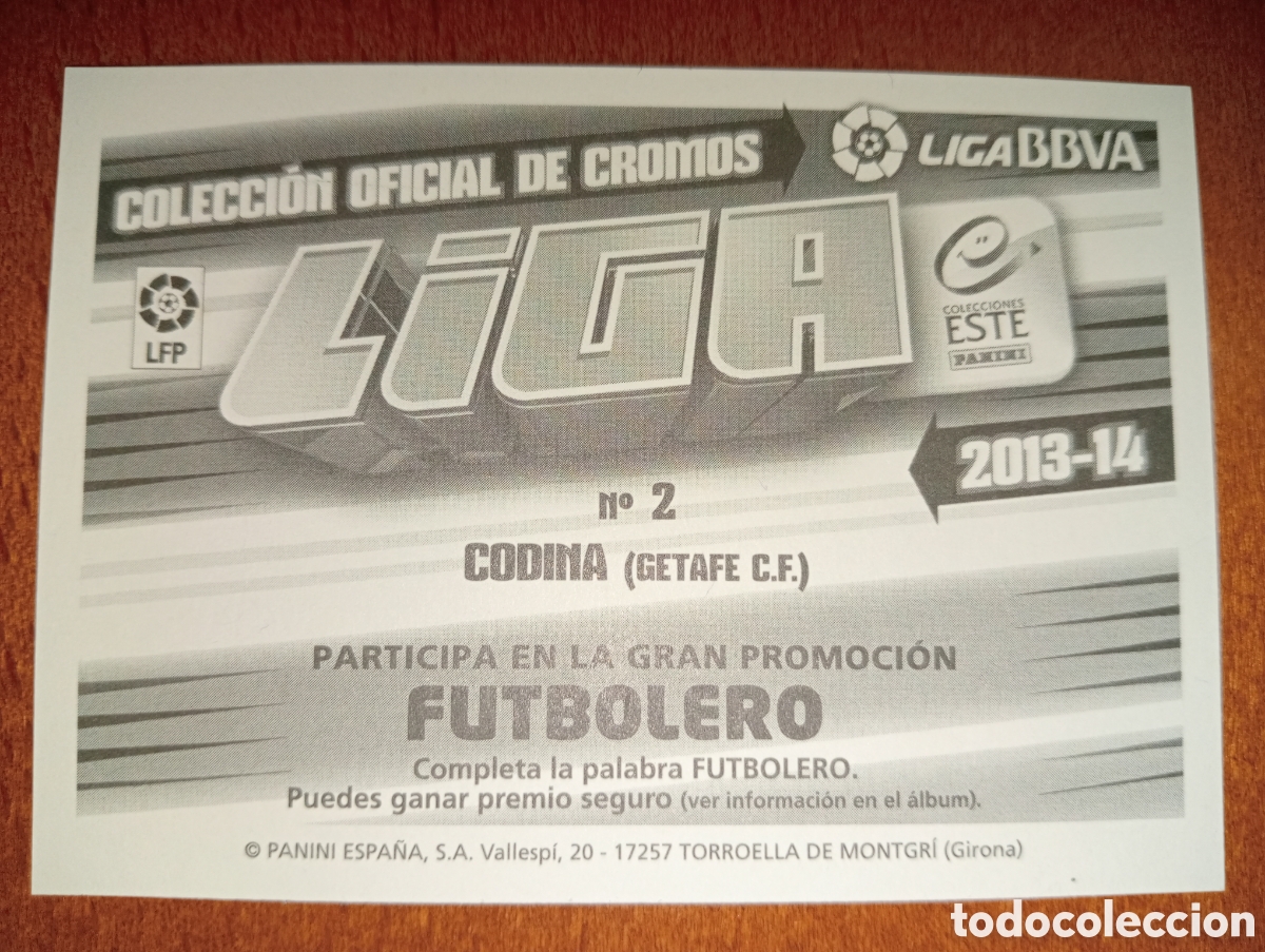 Cromos de f&uacute;tbol: Codina n&deg;2 liga este 13/14 Getafe - Foto 2