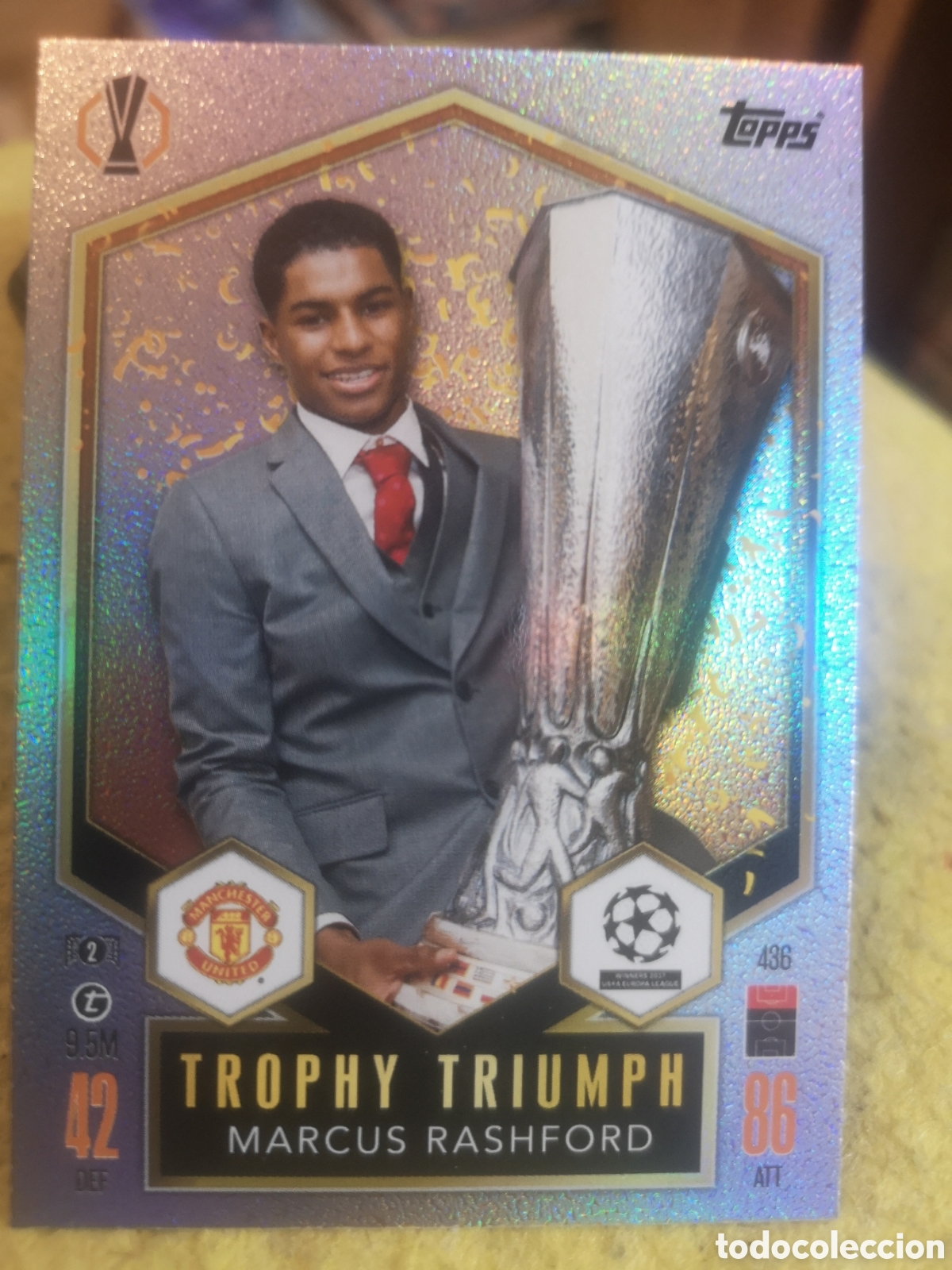 Cromos de F&uacute;tbol: TOPPS MATCH ATTAX 2024 2025 / TROPHY TRIUMPH MARCUS RASHFORD 436 - MANCHESTER UNITED
