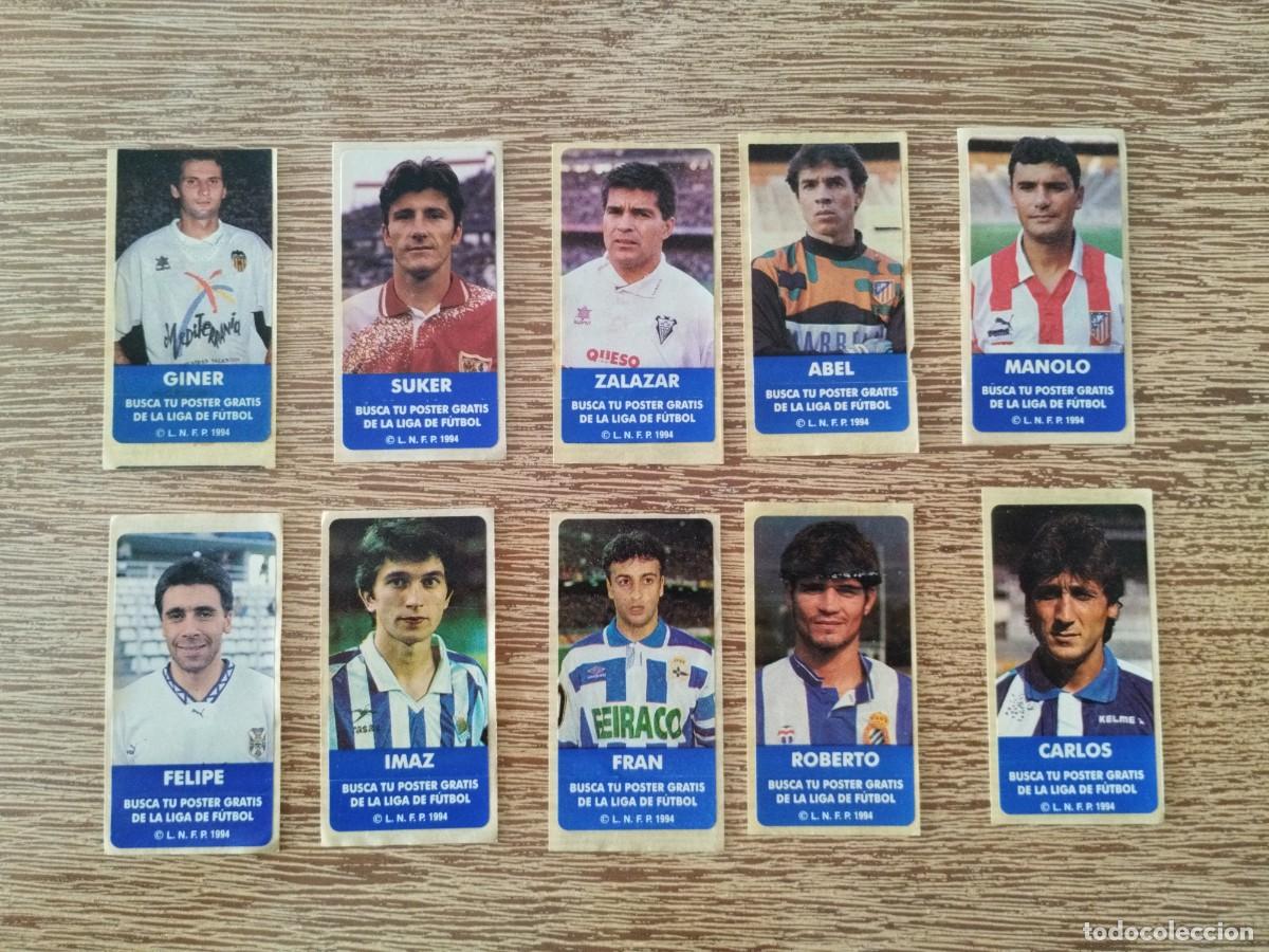 Cromos de F&uacute;tbol: Lote 10 Pegatinas chicle - Liga 1994 - Sin pegar - Cromo Futbol Sonrics 94 - Suker Imaz Abel Fran