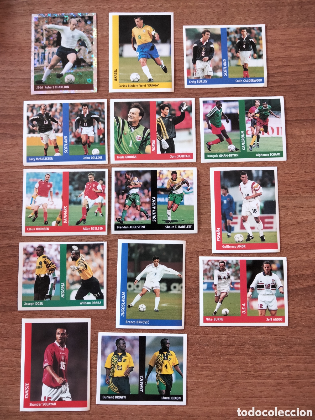 Football Stickers: Lote 14 cromos f&uacute;tbol diferentes WORLD CUP FRANCE 98 MUNDIAL 1998 FRANCIA de DS Stickers collections