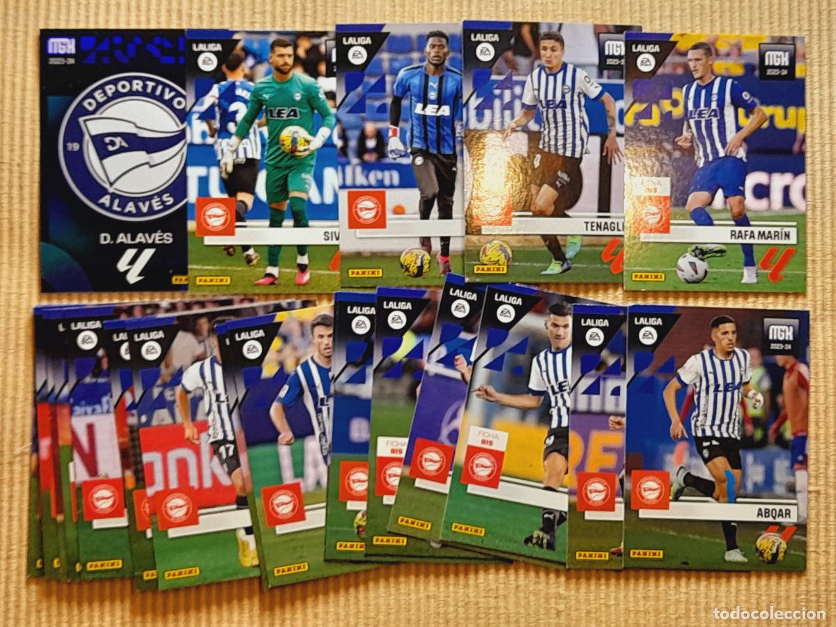 Fu&szlig;ball-Sticker: LOTE 27 CARDS (EQUIPO COMPLETO) DEPORTIVO ALAVES LIGA 23-24 2023 2024 MEGACRACKS. MGK