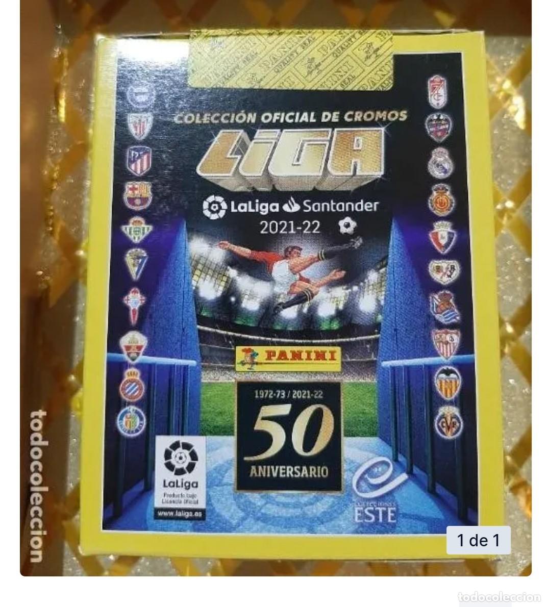 Cromos de F&uacute;tbol: CAJA DE CROMOS DE FUTBOL DE 50 SOBRES SIN ABRIR LIGA ESTE 2021 2022 PANINI !