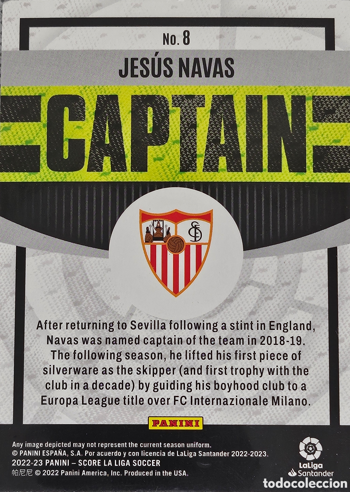 Cromos de f&uacute;tbol: Panini Score 22/23 - Captain - Navas - Foto 2