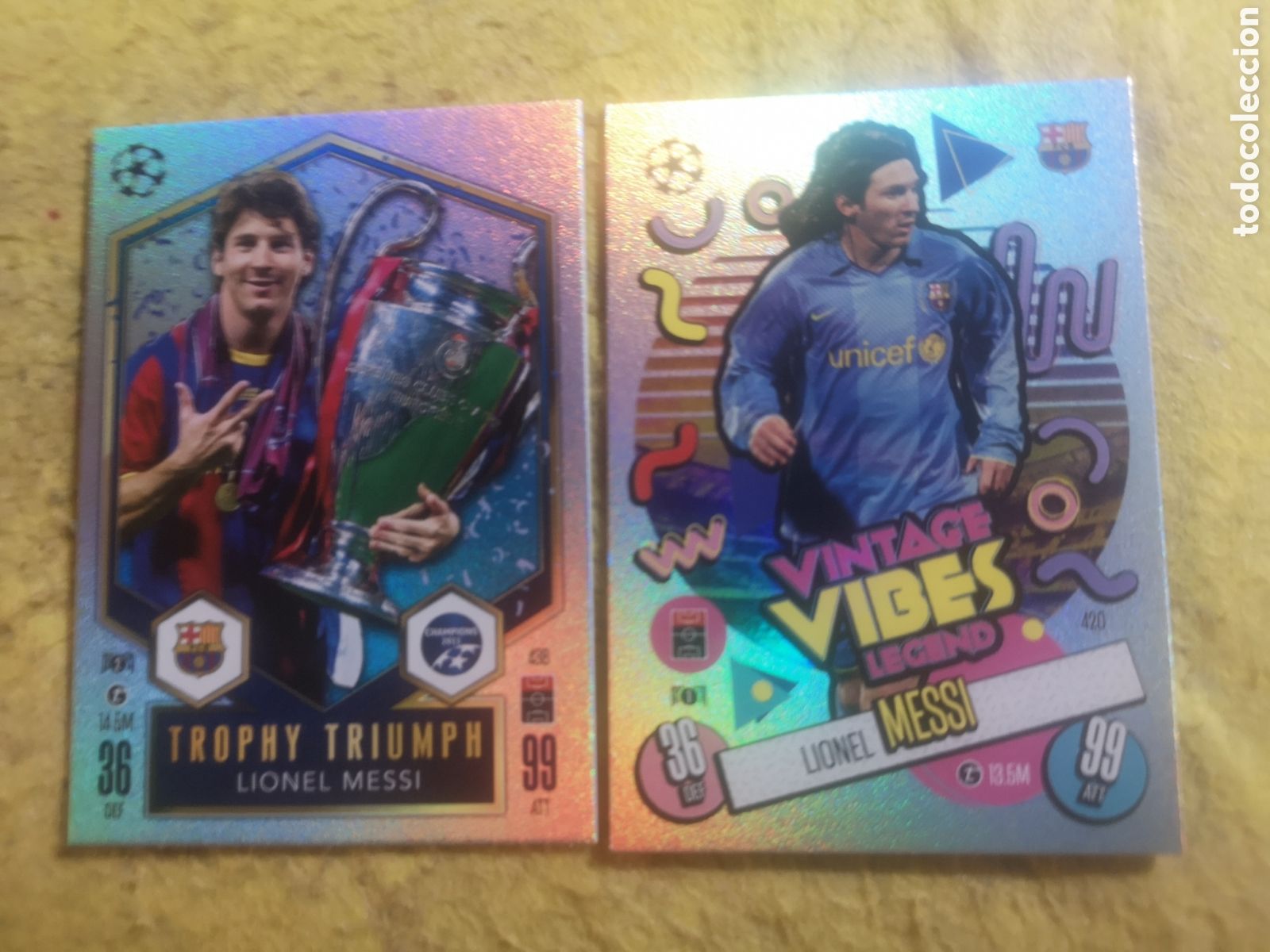 Cromos de f&uacute;tbol: TOPPS MATCH ATTAX 2024 2025 / MESSI - TROPHY TRIUMPH 438 / VINTAGE VIBES LEGEND 420
