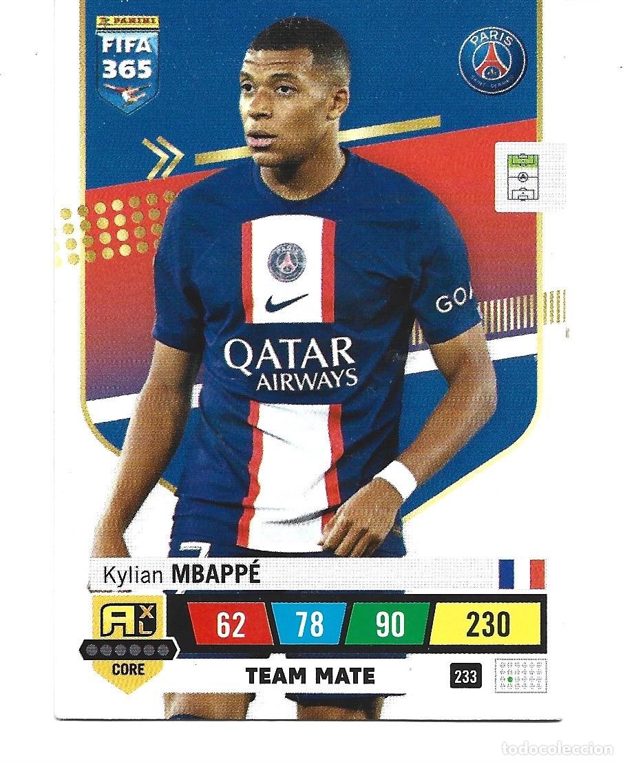 Cromos de F&uacute;tbol: CALENDARIO DE A&Ntilde;O 2023 PANINI Y ADRENALYN XL DEL PAR&Iacute;S DE MBAPPE N&ordm; 233