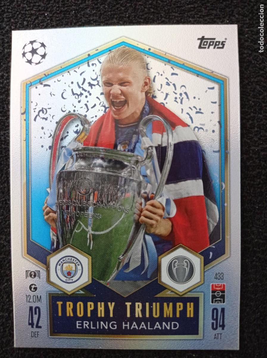Cromos de f&uacute;tbol: TOPPS MATCH ATTAX 24 25 TROPHY TRIUMPH ERLING HAALAND