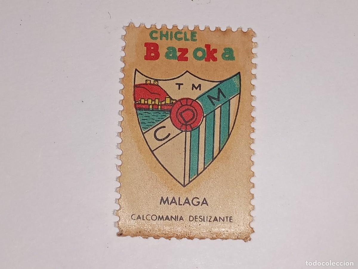 Cromos de F&uacute;tbol: ANTIGUO CROMO CALCOMANIA ESCUDOS DE FUTBOL - MALAGA - CHICLES BAZOKA A&Ntilde;OS 70