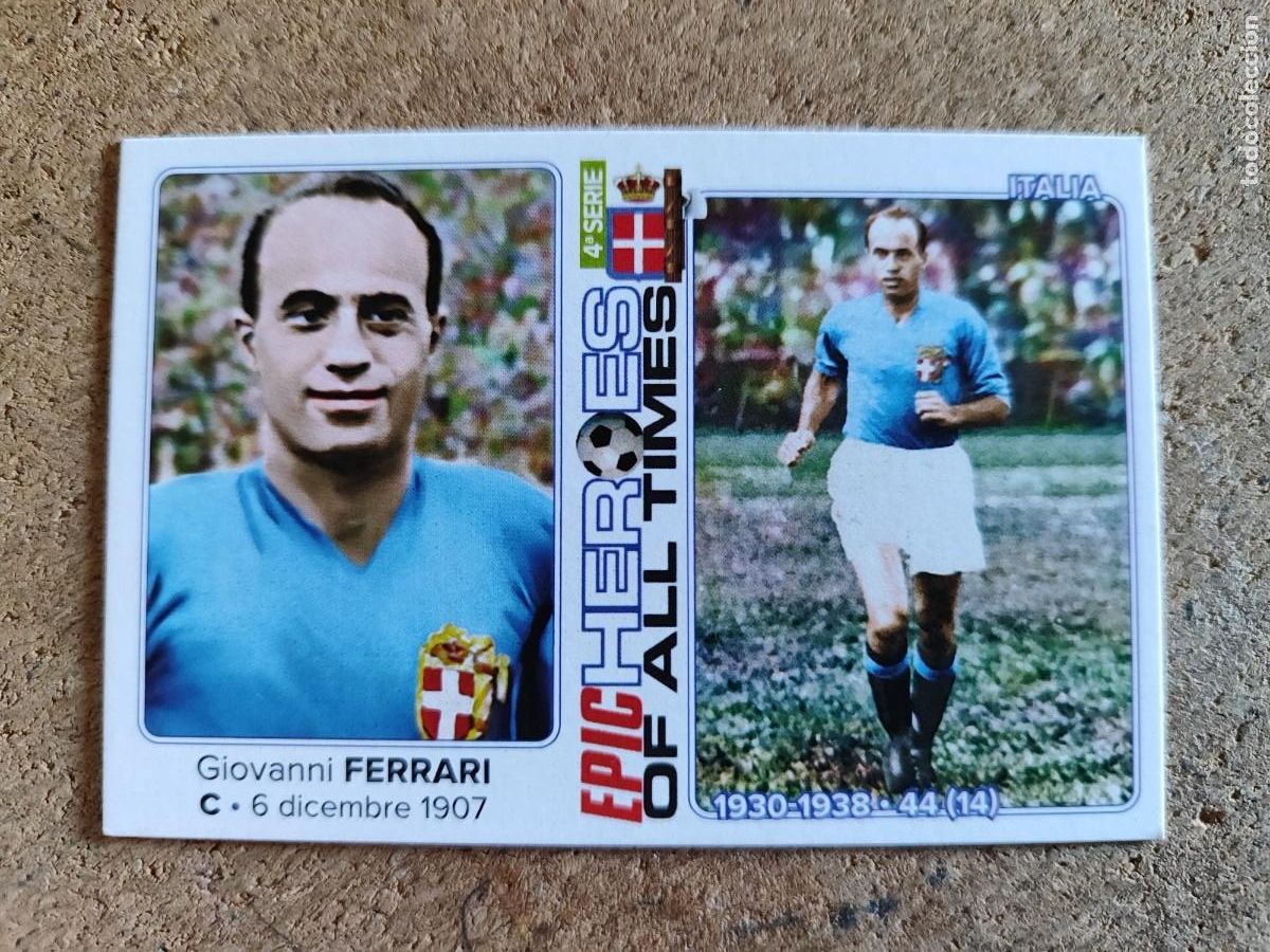 Cartes &agrave; collectionner de Football: TRADING CARD EPIC HEROES OF ALL TIMES,FERRARI ITALIA1930/1938 EDIZIONI AMATORIALI 2023