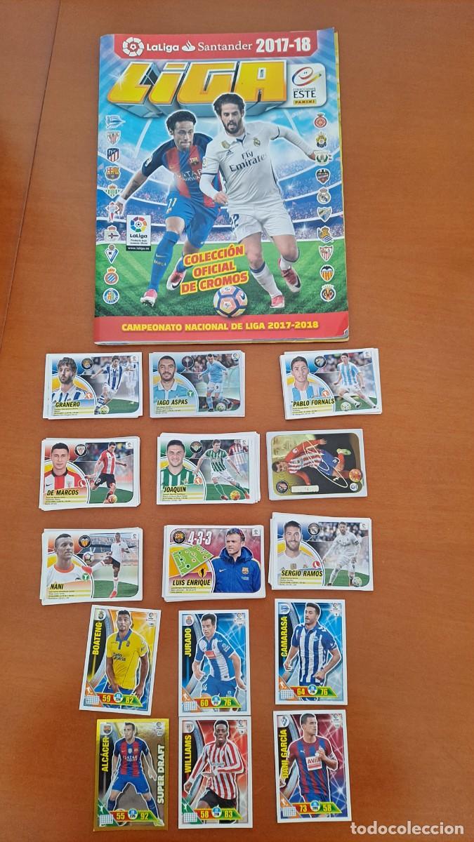 Fu&szlig;ball-Sticker: 115 cromos 16-17 + Album Panini + 6 cromos Adrenalyn 17-18