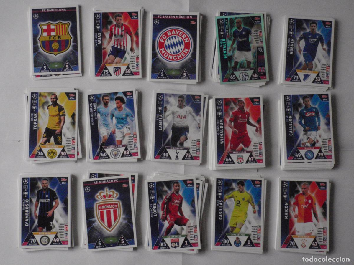 Cromos de Futebol: LOTE 231 Cromos fichas diferentes UEFA CHAMPIONS LEAGUE 2018 2019 TRADING CARDS TOPPS MATCH ATTAX