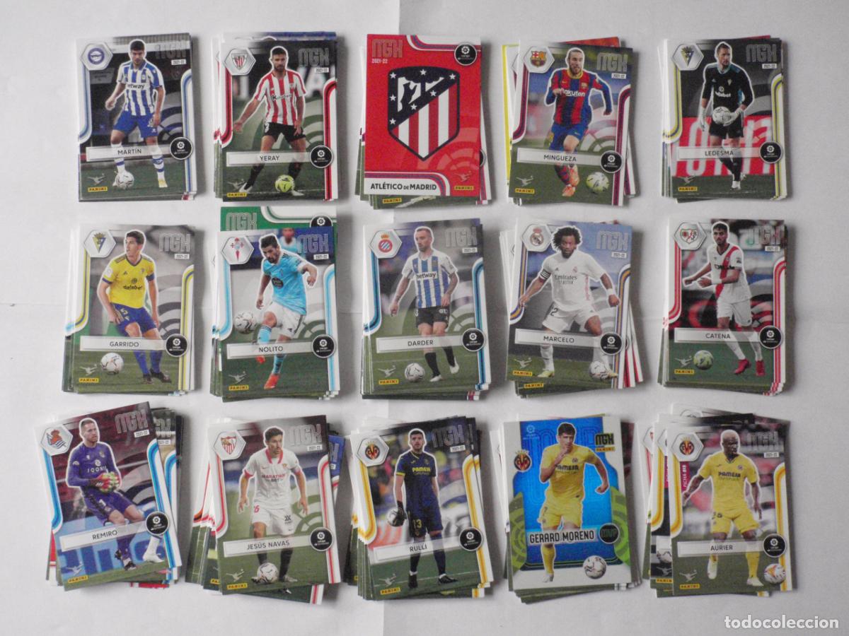 Fu&szlig;ball-Sticker: LOTE 206 cromos FICHAS MEGACRACKS trading cards diferentes de futbol 2021 2022. PANINI MGK 21 22