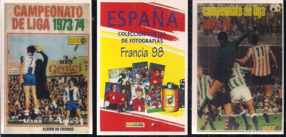 Football Stickers: TRES MINIPORTADAS DE ALBUMES DE CROMOS DE LIGA