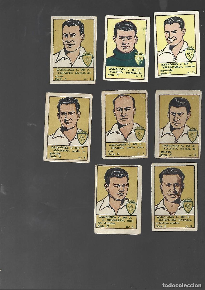 Cromos de f&uacute;tbol: lote 8 cromos FUTBOL campeonato de liga 1941-42 editorial valenciana ZARAGOZA C.F. ni nun. . .