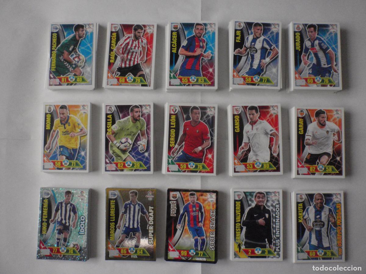 Cromos de Futebol: LOTE 452 cromos trading cards diferentes de futbol. Fichas ADRENALYN XL LIGA 2016 2017 PANINI. 16 17